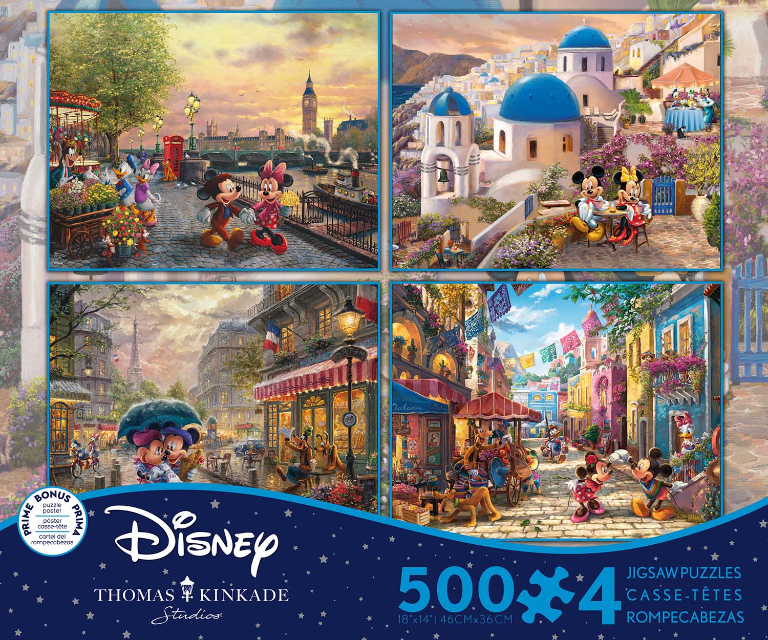 4 in 1 Thomas Kinkade Disney Travel  Disney Jigsaw Puzzle
