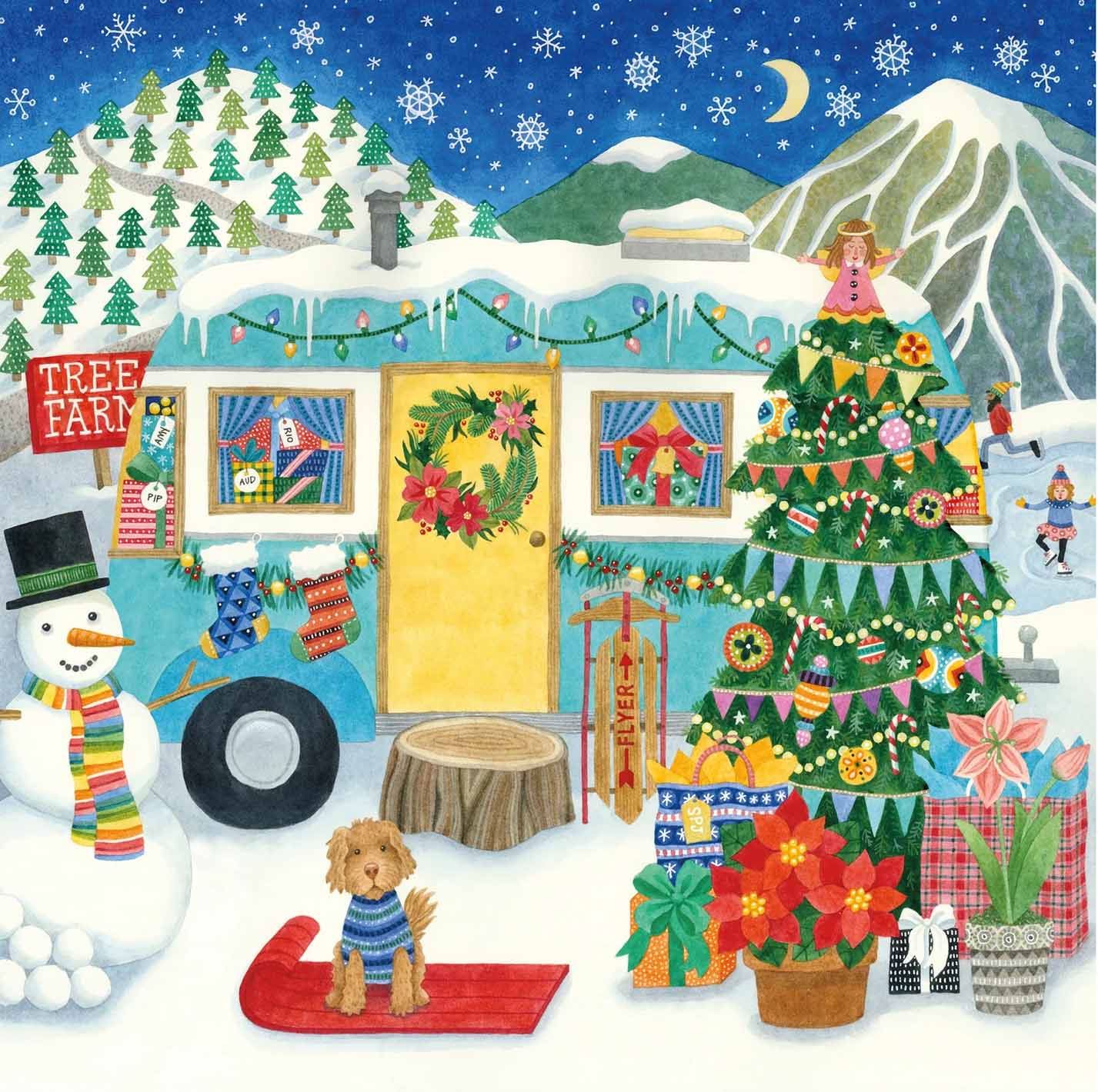 Happy Camper - Christmas Camper Christmas Jigsaw Puzzle