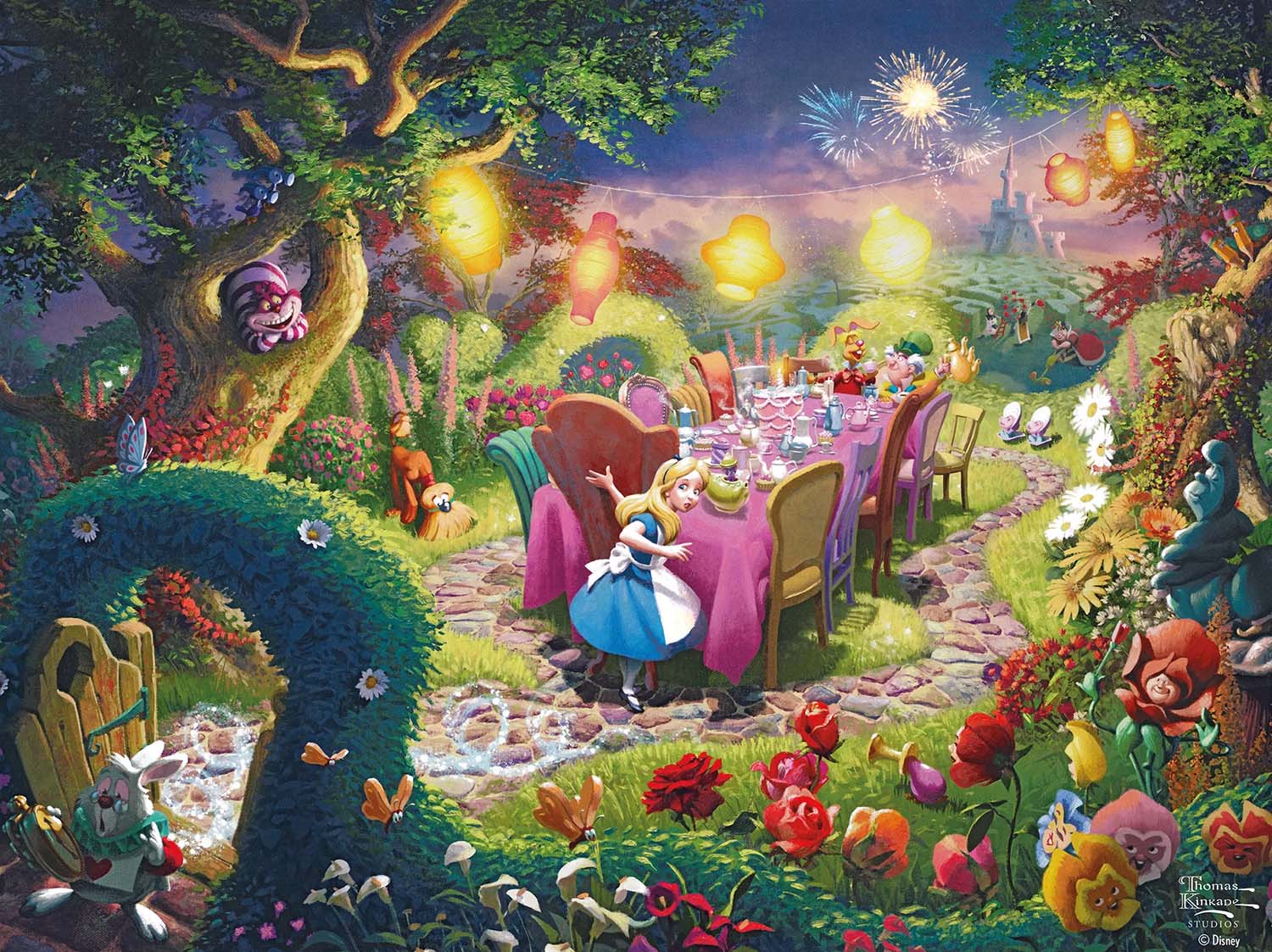 Thomas Kinkade Disney Dreams - Mad Hatters Tea Party Disney Jigsaw Puzzle
