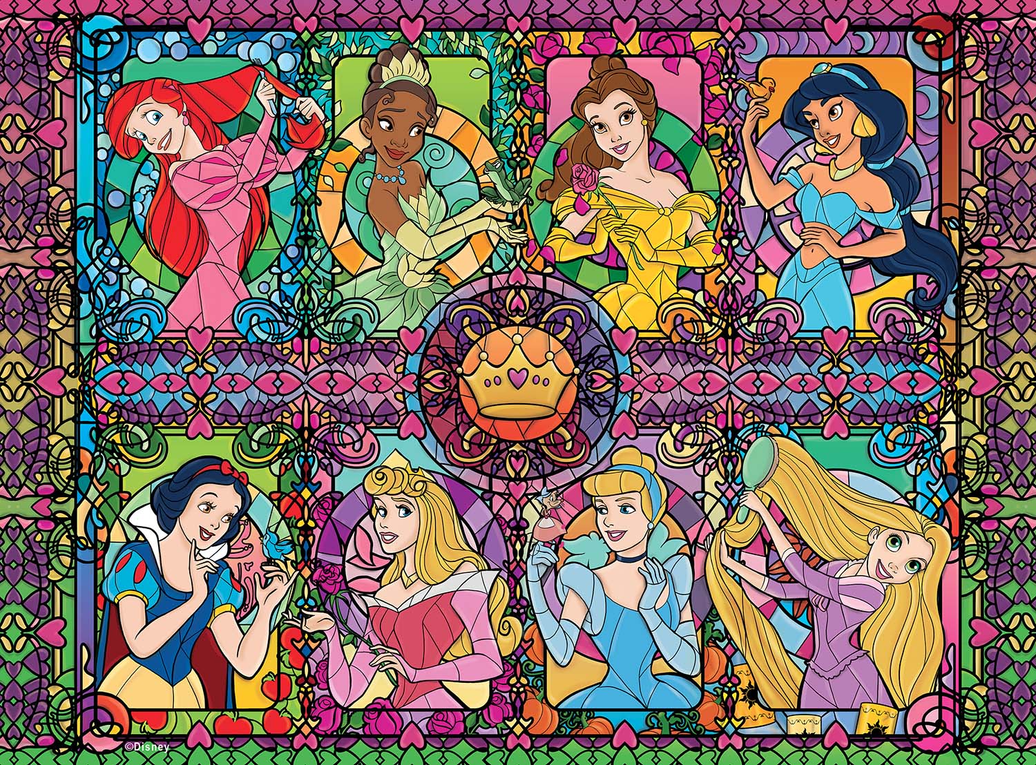 Silver: Stained Glass Princess Disney Jigsaw Puzzle