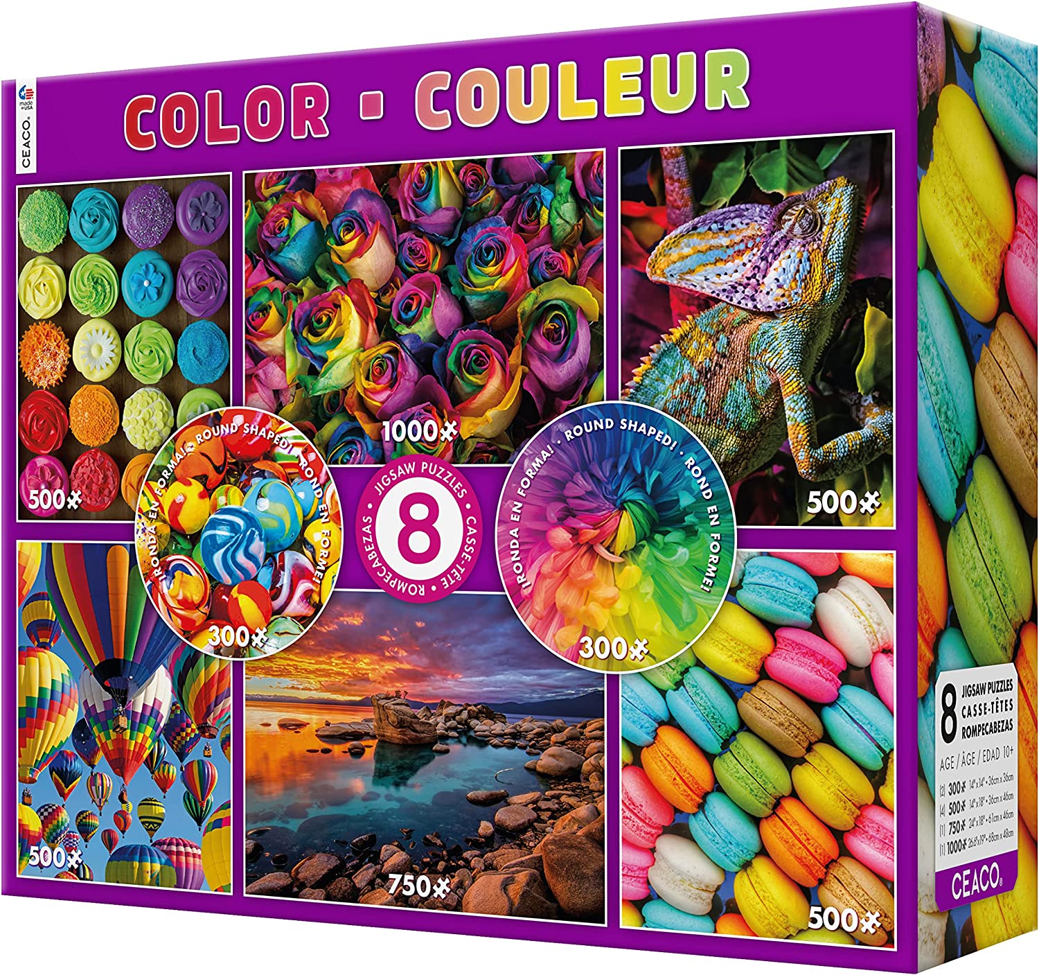 8 in 1, Multipack Color - Scratch and Dent Rainbow & Gradient Jigsaw Puzzle