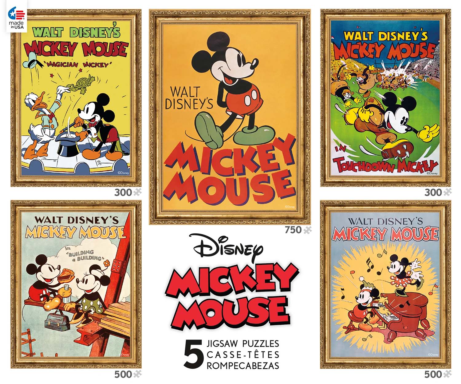 Disney - Classics Movie Posters - 5 in 1 Disney Jigsaw Puzzle