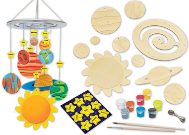 Masterpieces Works of Ahhh Solar System Mobile Large Wood Paint Kit