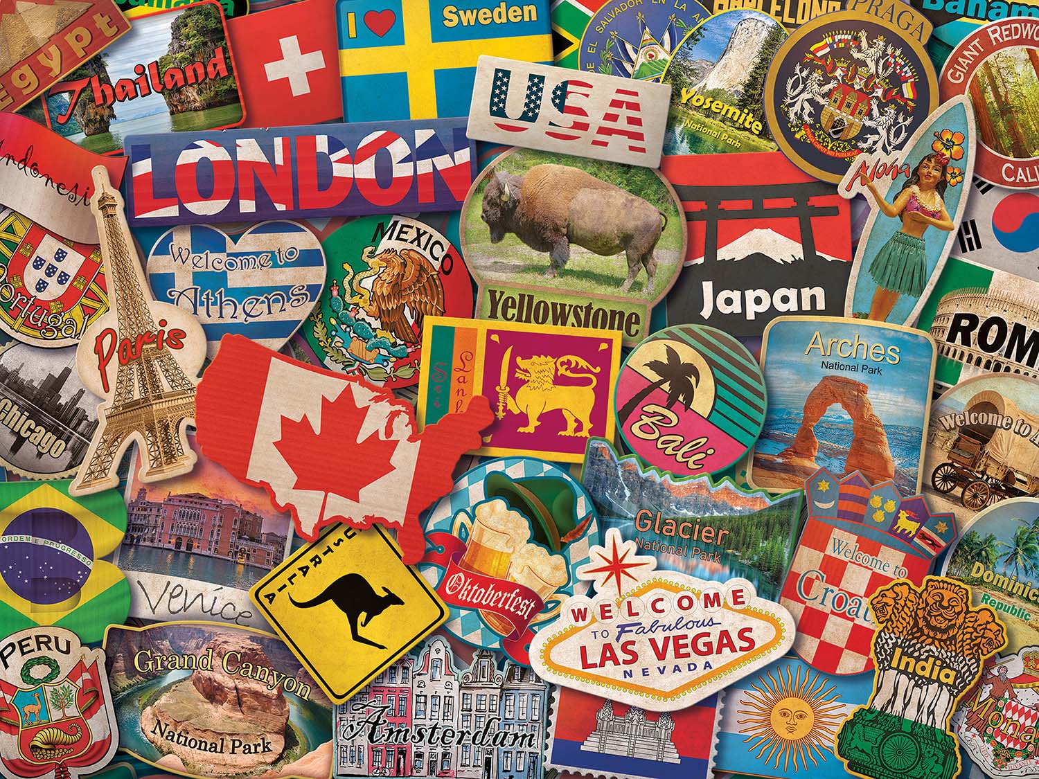 Around the World - Scratch and Dent Travel Jigsaw Puzzle