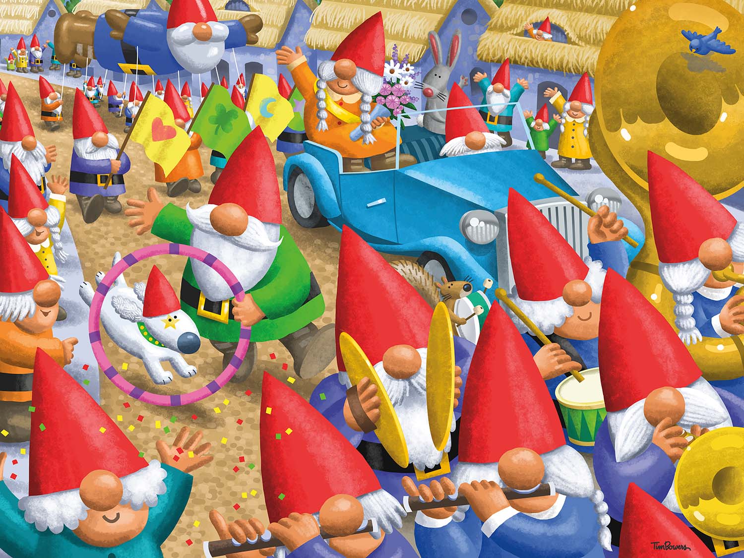 Gnomes - Gnome Parade Whimsical Jigsaw Puzzle