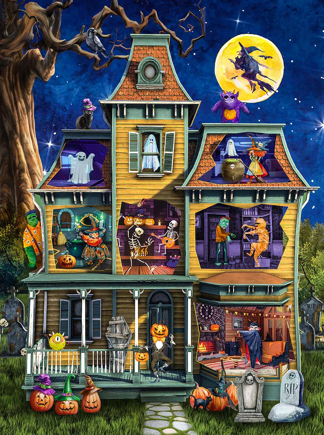 Halloween Party, 500 Pieces, SunsOut  Puzzle Warehouse