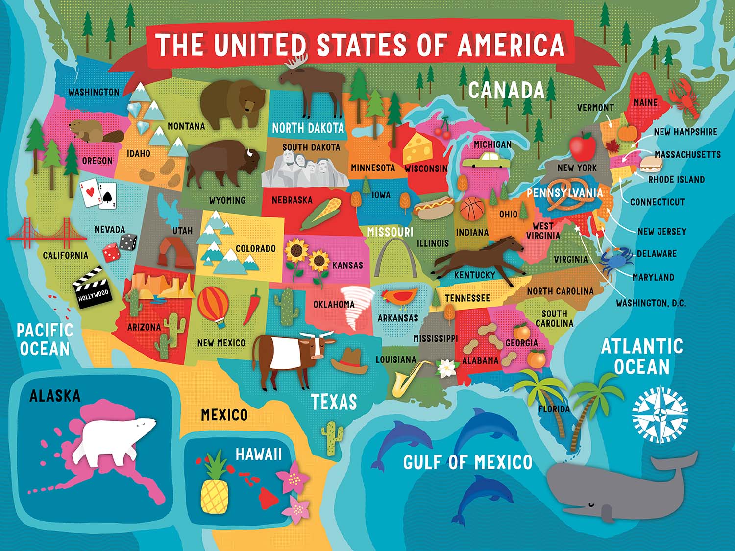 Together Time - USA Map Educational Jigsaw Puzzle