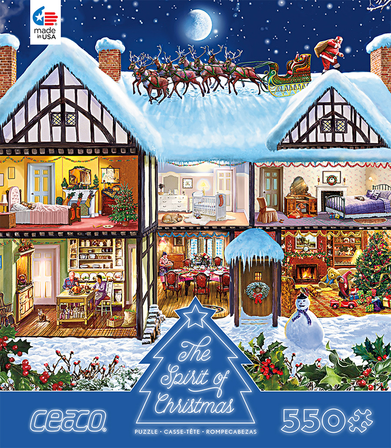 The Spirit of Christmas - Christmas House, 550 Pieces, Ceaco | Puzzle ...