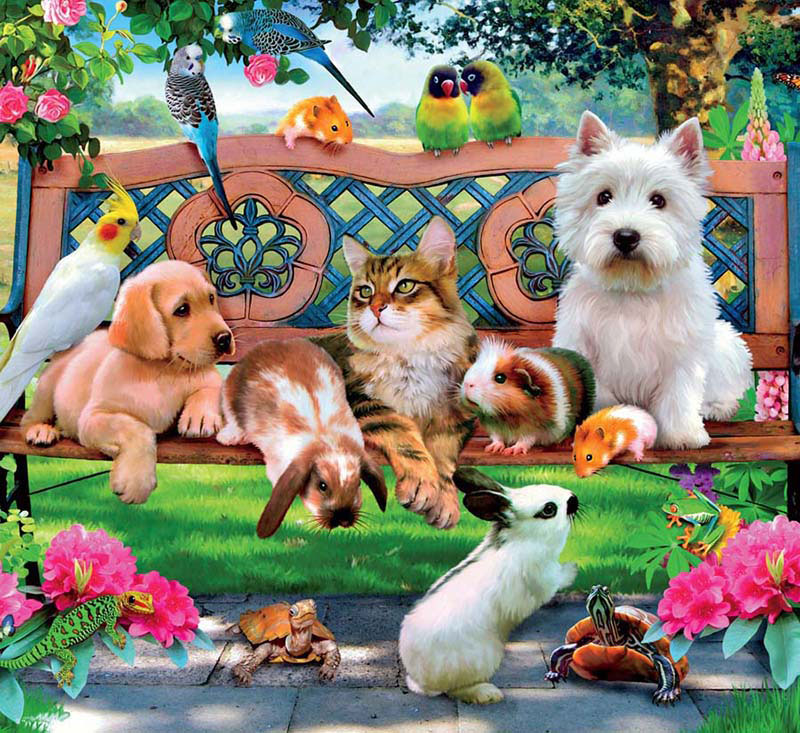 Harmony - Pets in the Park, 550 Pieces, Ceaco | Puzzle Warehouse