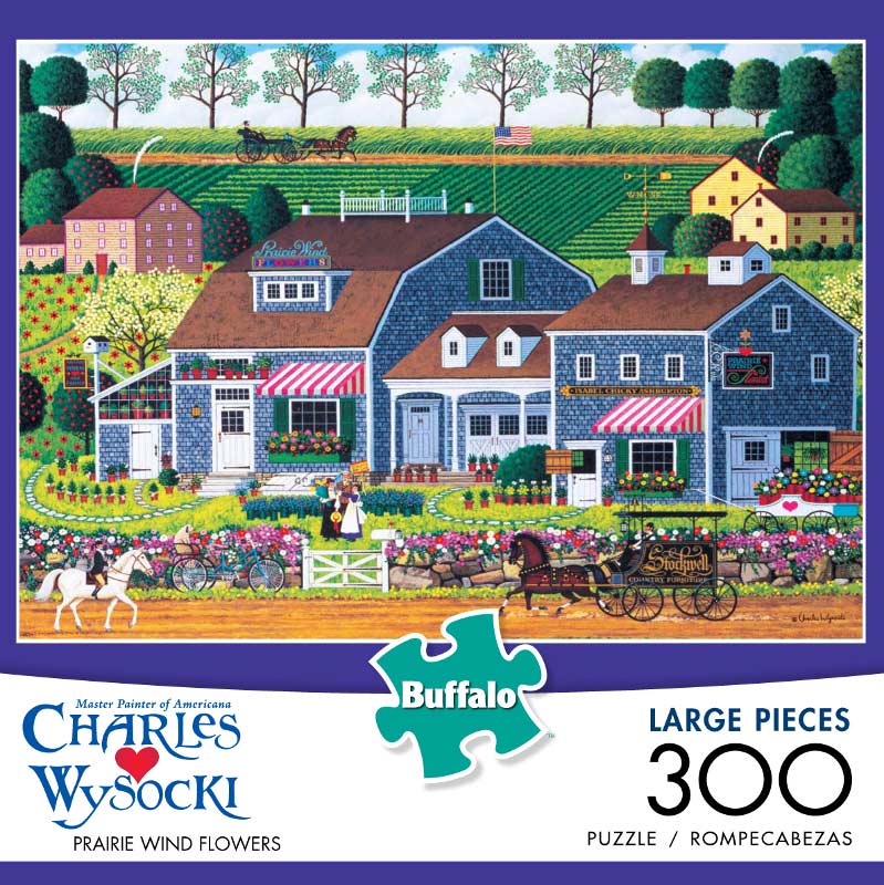 300 Piece.. Buffalo Games Charles Wysocki Prairie Wind Flowers Free Shipping