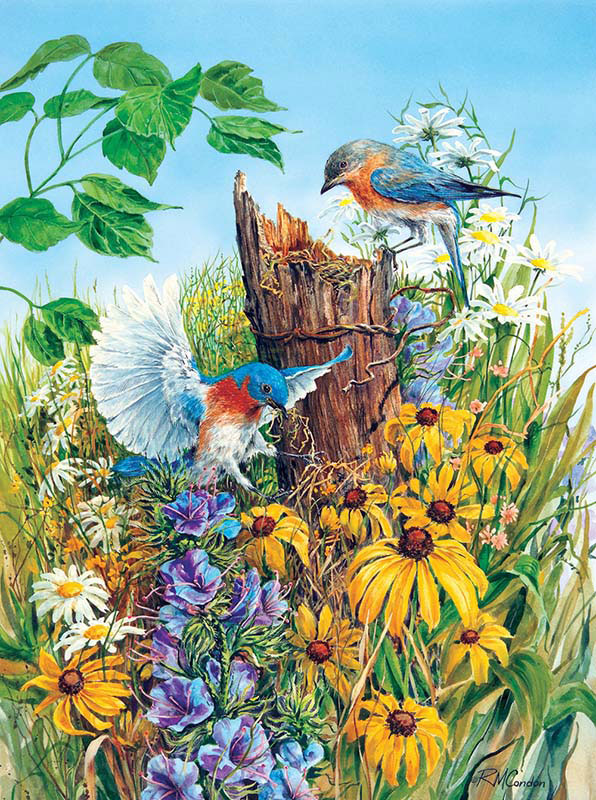 Nesting Bluebirds, 500 Pieces, SunsOut | Puzzle Warehouse