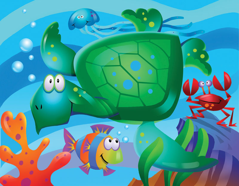 Silly Sea Turtle, 24 Pieces, Great American Puzzle Factory 