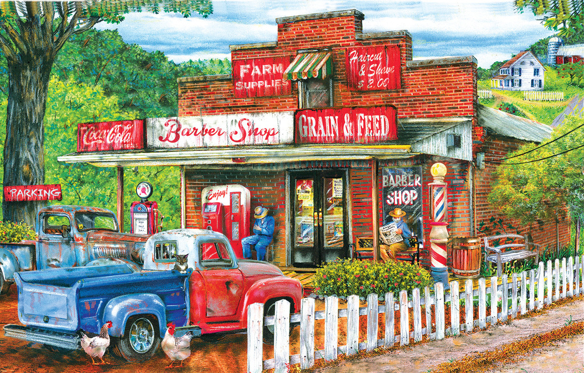 Saturday Morning at the Shop Countryside Jigsaw Puzzle
