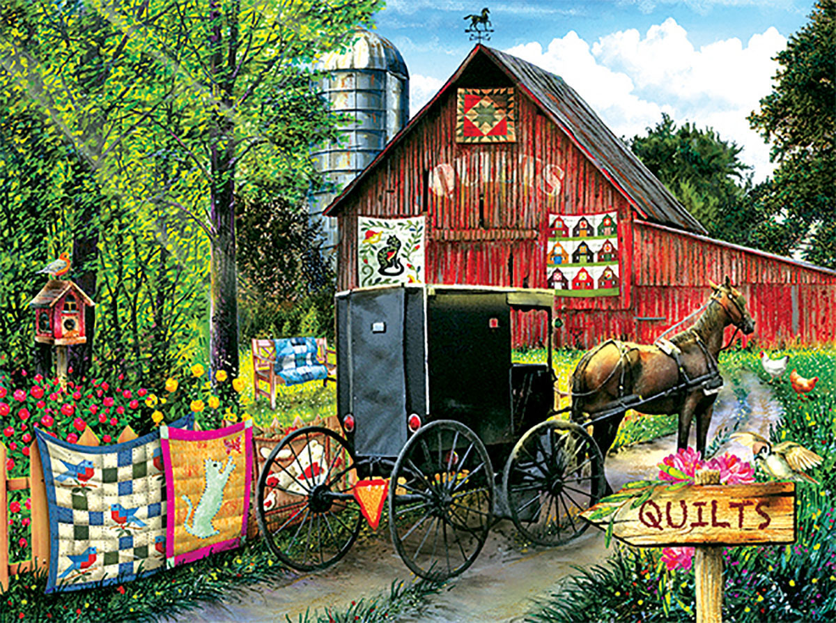 Amish Quilt Sale Farm Jigsaw Puzzle