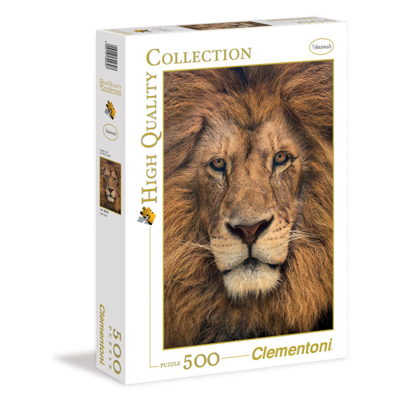 PUZZLE HIGH QUALITY COLLECTION LION FACE 500pcs ANIMALS 30230 CLEMENTONI 