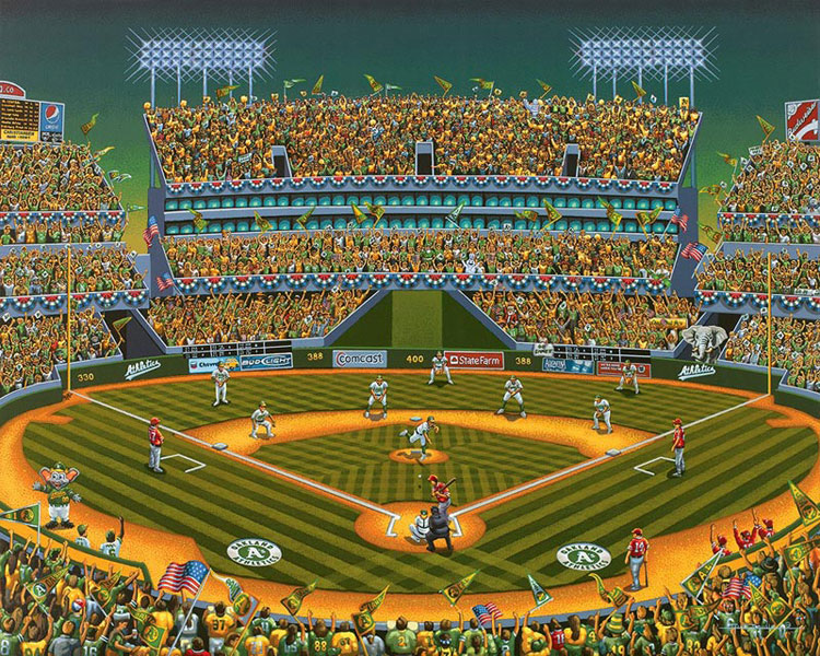 Oakland Athletics 500 Pieces Dowdle Folk Art Puzzle Warehouse