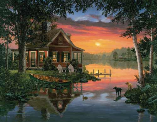 Fun Family Puzzles Adult Jigsaw Puzzles Perfectly Assembled Jigsaw Puzzles 6000 Pieces of Jigsaw Art by The Lake in Summer 