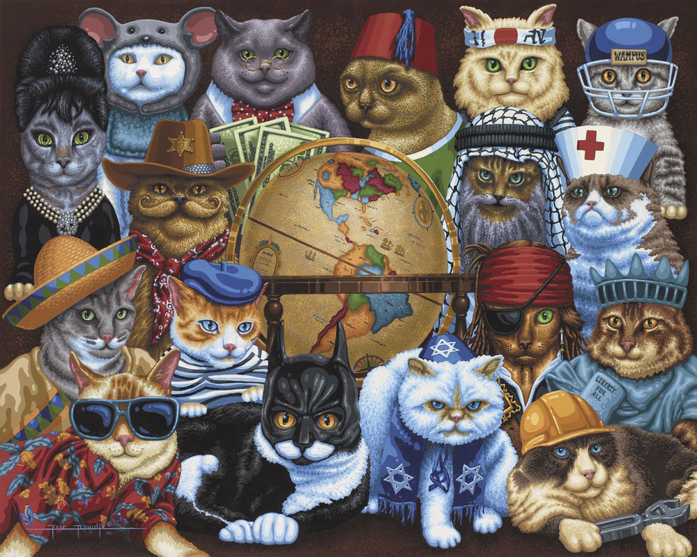 Cats Around The World - Scratch and Dent Cats Jigsaw Puzzle