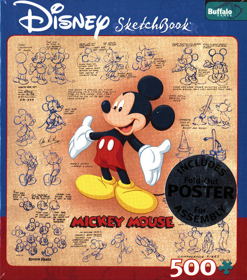 Disney Sketchbook - Mickey Mouse, 500 Pieces, Buffalo Games
