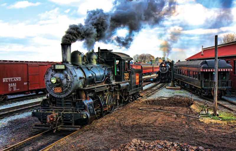 At the Trainyard - Scratch and Dent Train Jigsaw Puzzle