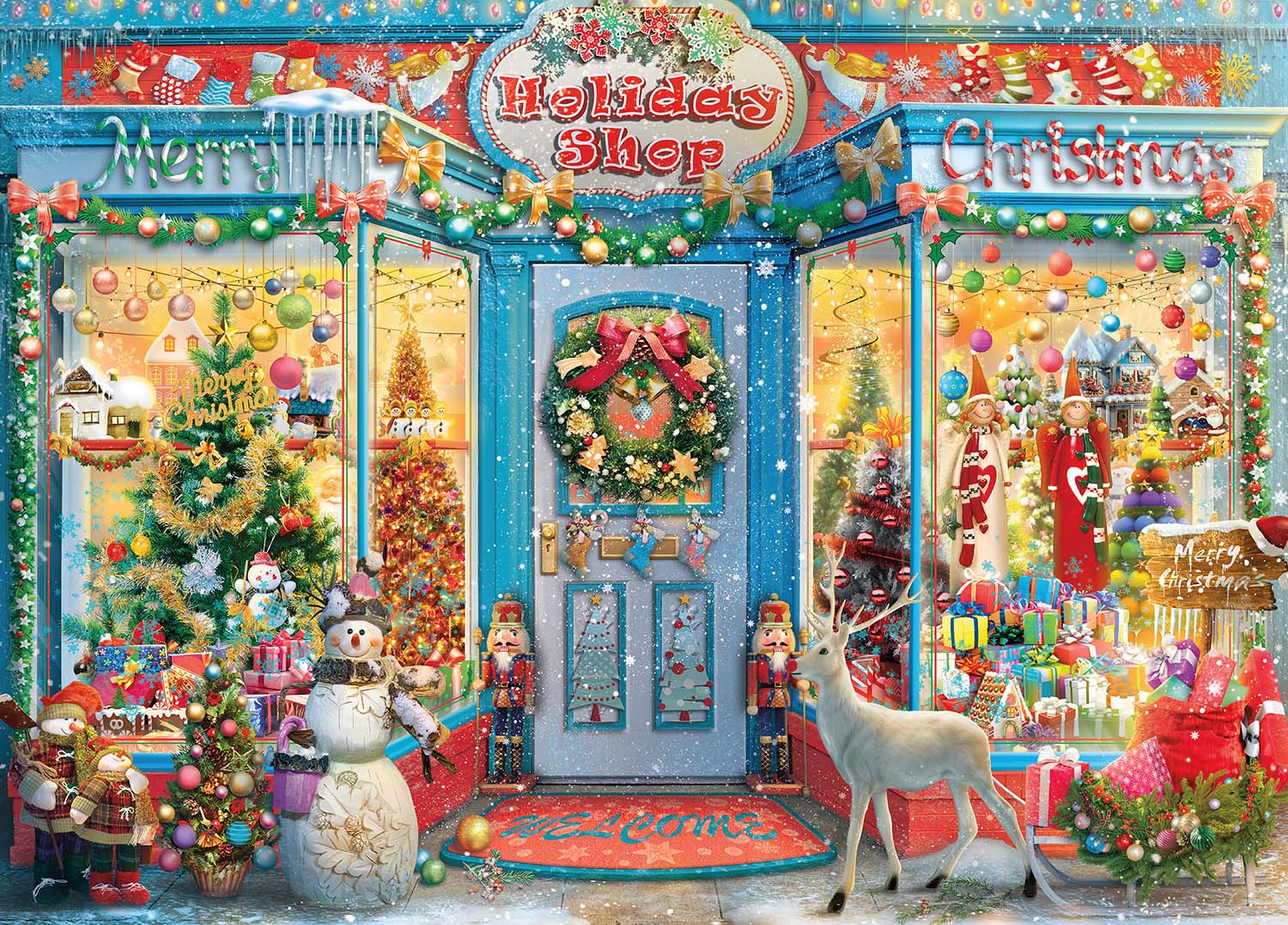 Shop Windows - Holiday Shop 2 Christmas Jigsaw Puzzle