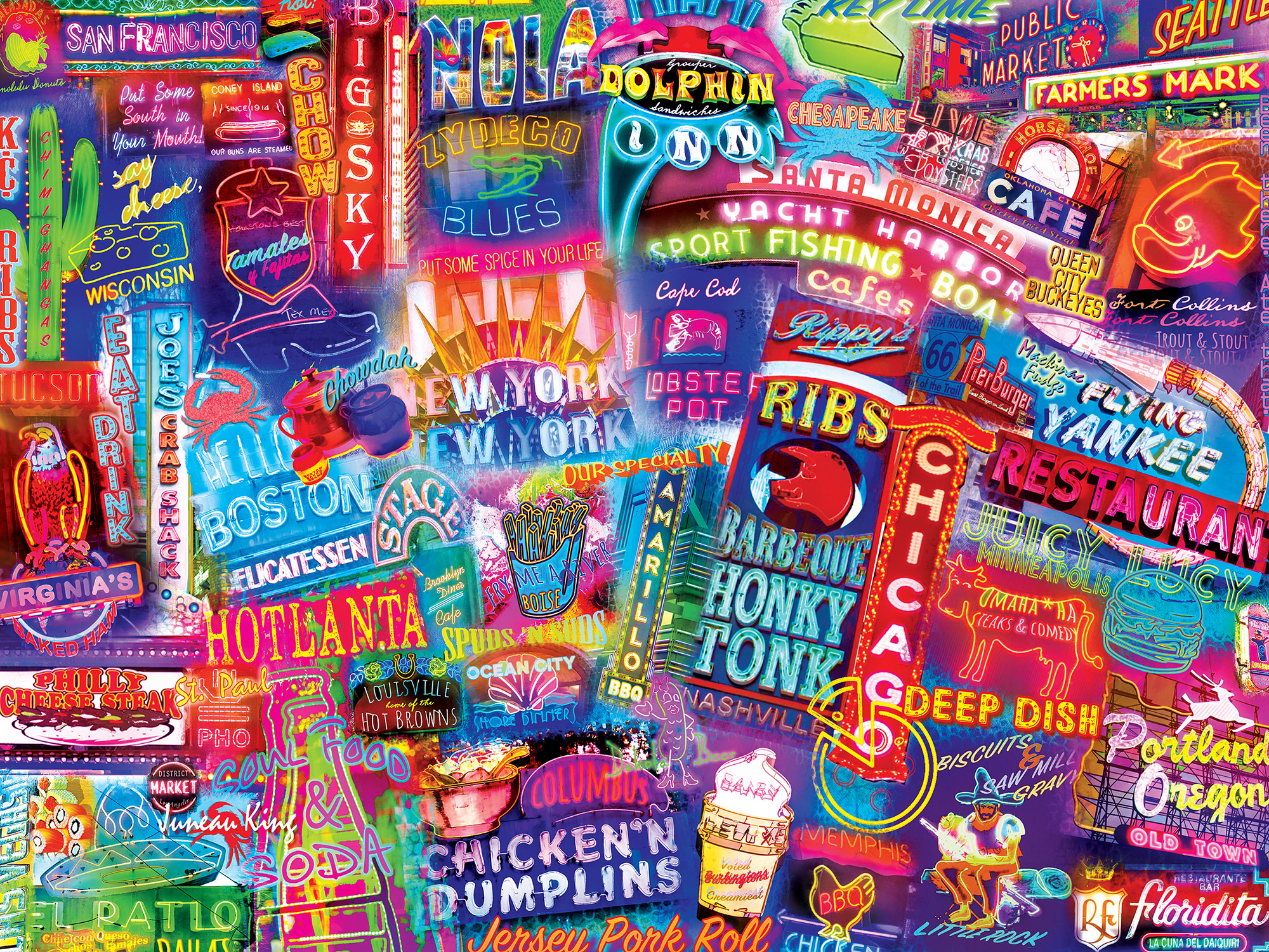 Downtown Fare Food and Drink Jigsaw Puzzle