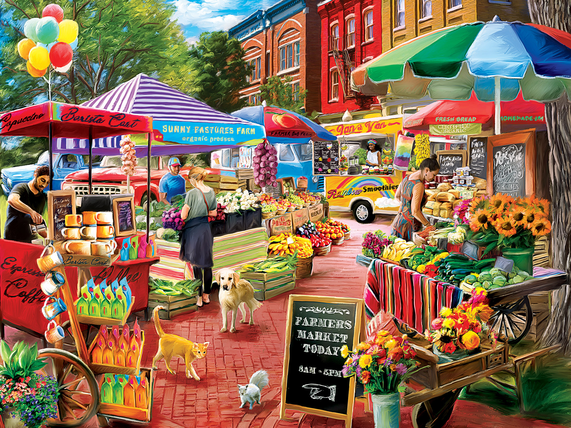 Town Square Booths Food and Drink Jigsaw Puzzle