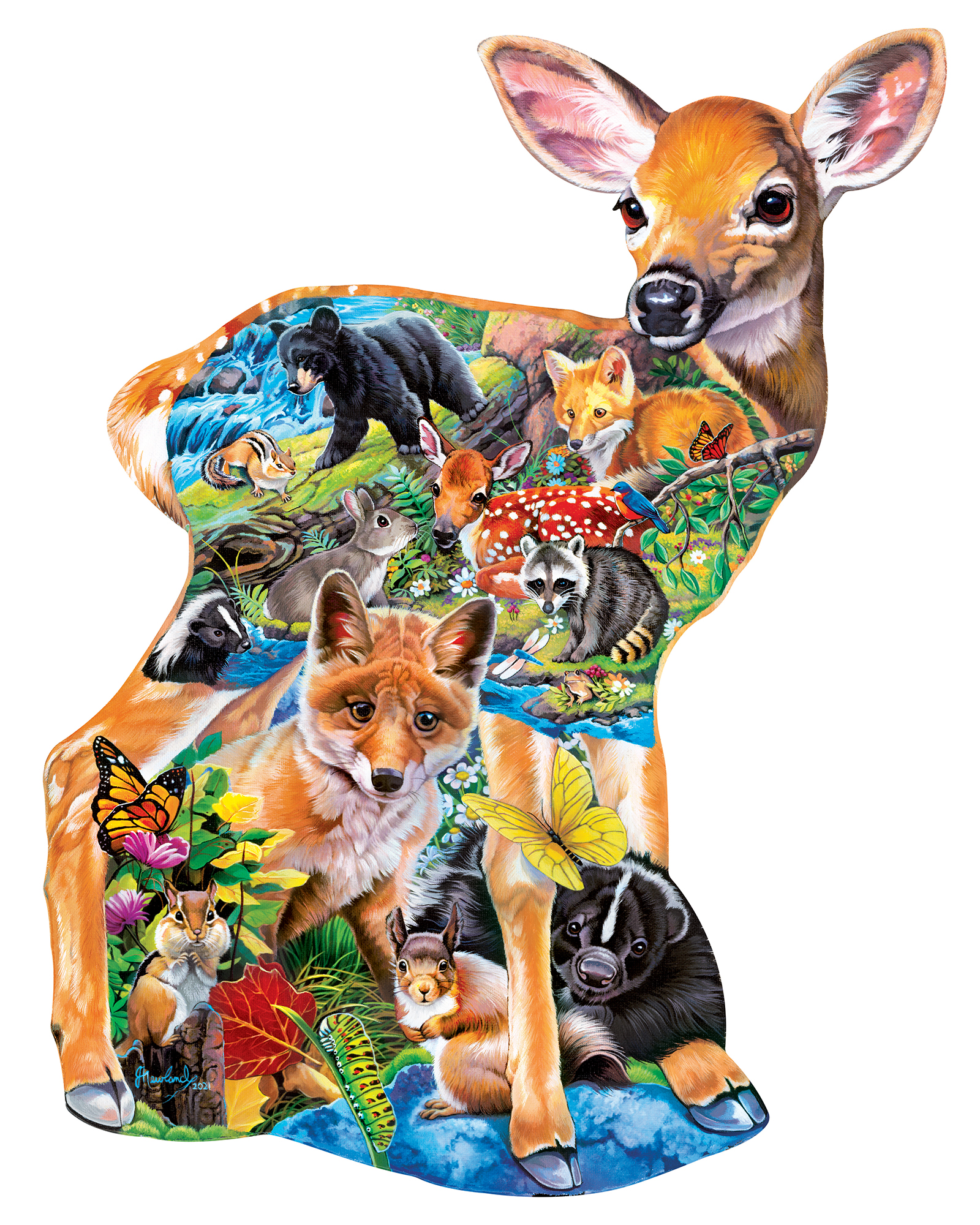 Fawn Friends Forest Animal Shaped Puzzle