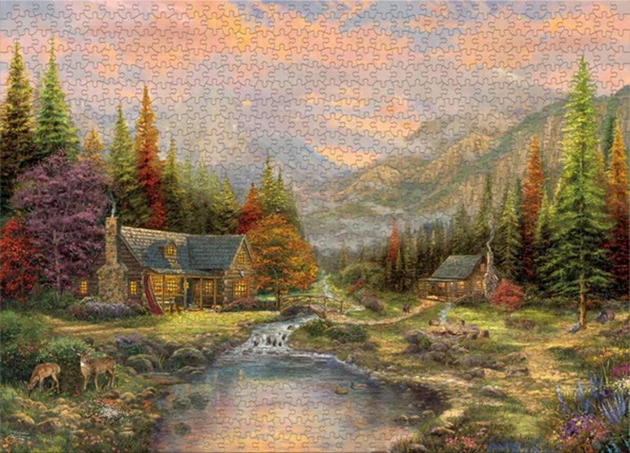 Sierra Paradise by Thomas Kinkade Countryside Jigsaw Puzzle