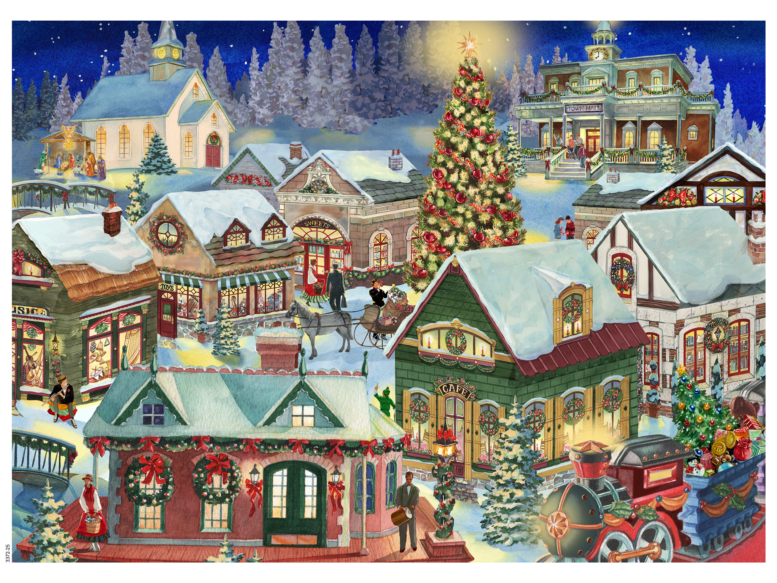 Christmas Village, Classic Christmas Winter Jigsaw Puzzle