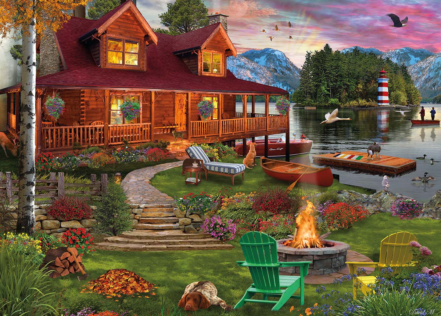 Cottage Retreat Landscape Jigsaw Puzzle