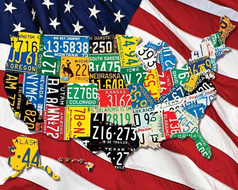 State Plates Travel Jigsaw Puzzle
