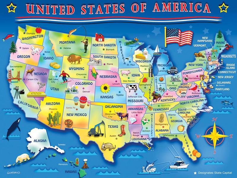 usa map 60 pieces springbok puzzle warehouse