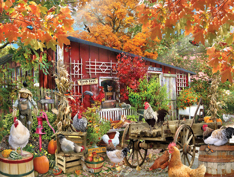Barnyard Chickens, 500 Pieces, SunsOut Puzzle Warehouse