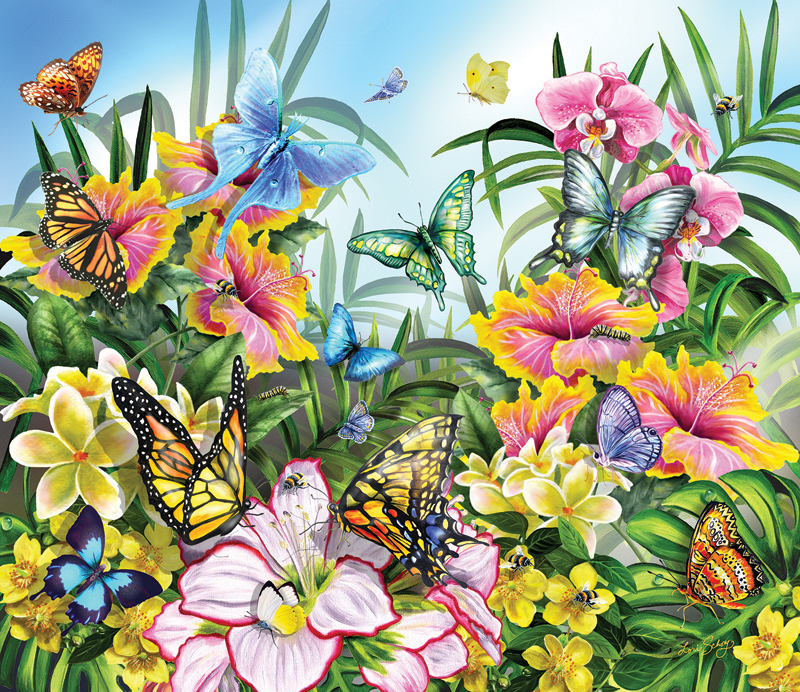 Butterflies in the Garden Butterflies and Insects Jigsaw Puzzle