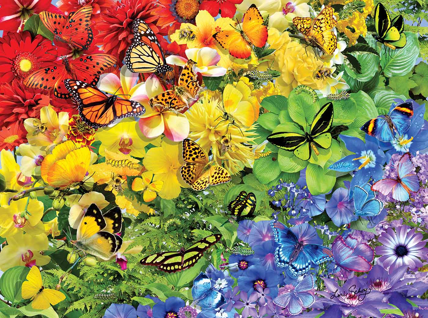 Rainbow Butterflies, 1000 Pieces, SunsOut | Puzzle Warehouse