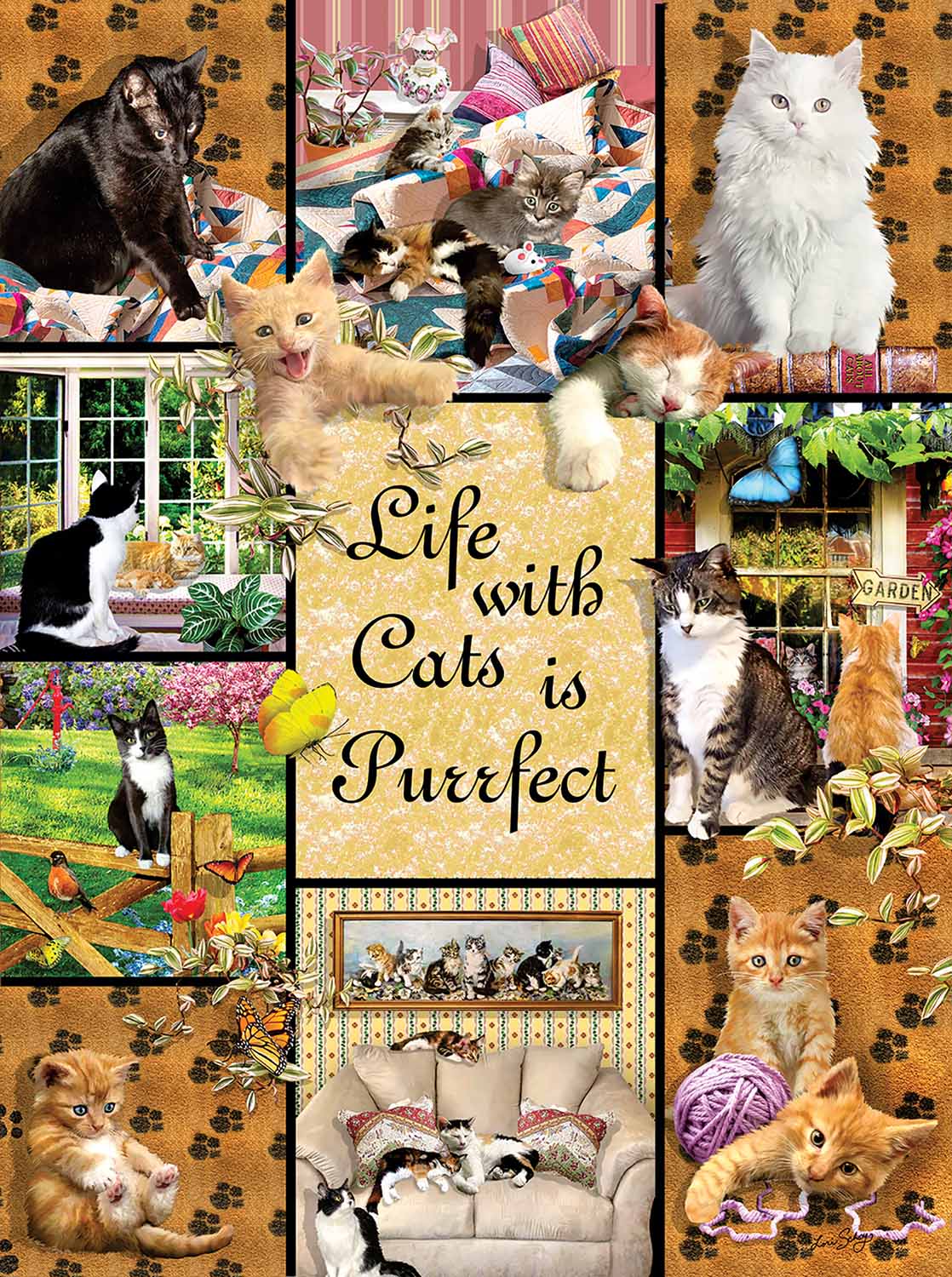 Cats Make Life Purr-fect Cats Jigsaw Puzzle