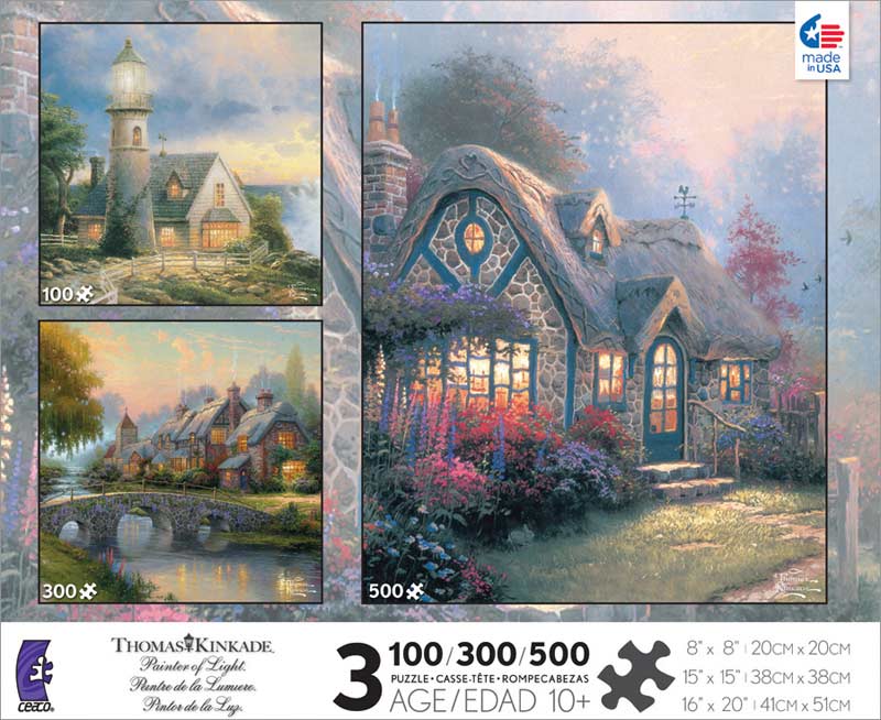 Thomas Kinkade 3 in 1 Jigsaw Puzzle for sale online 