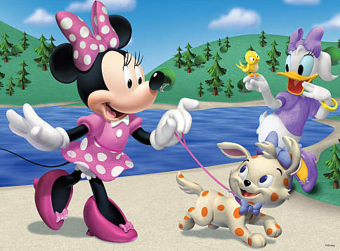 minnie mouse dog walking toy