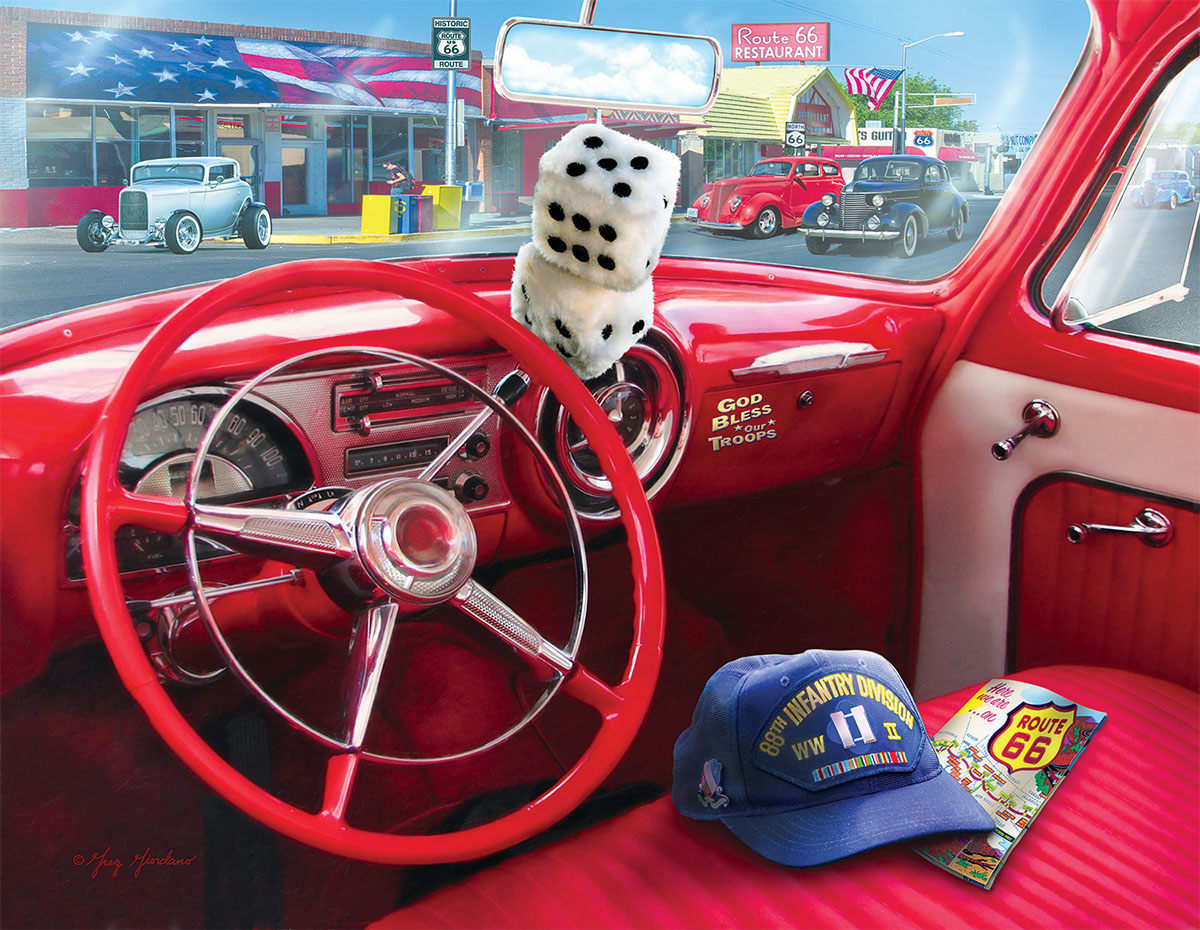 American Car Patriotic Jigsaw Puzzle