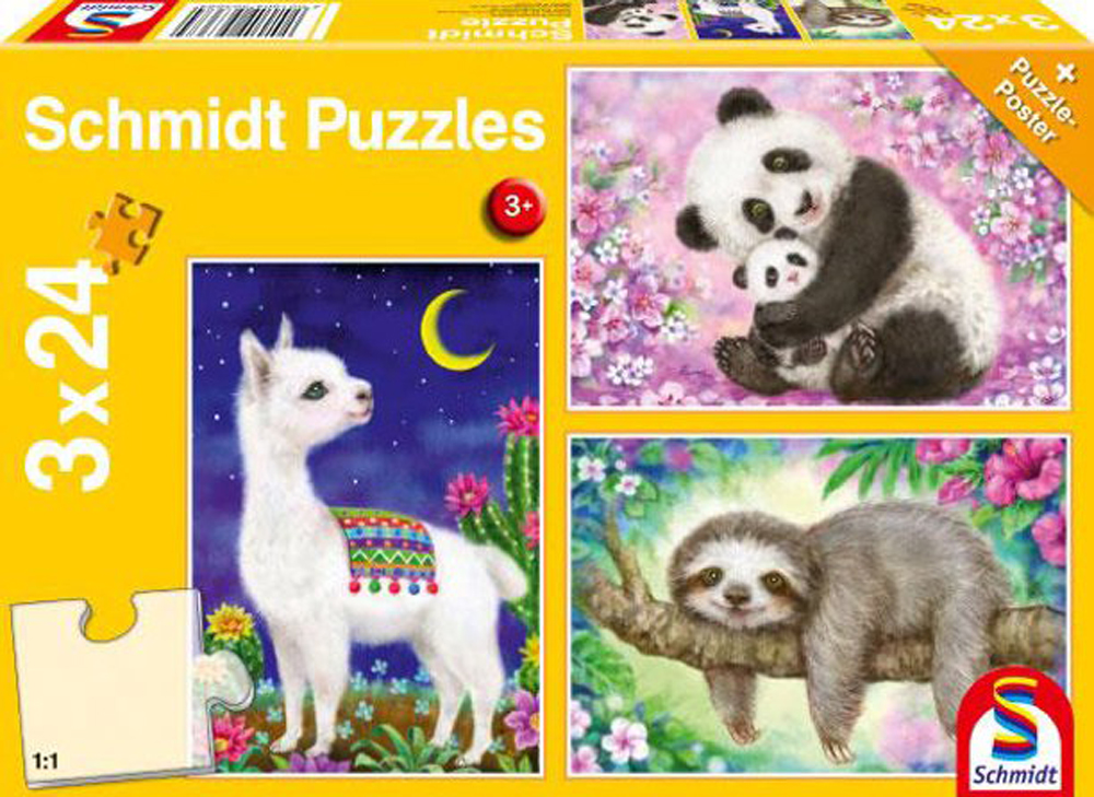 Panda, Llama, Sloth Animals Jigsaw Puzzle