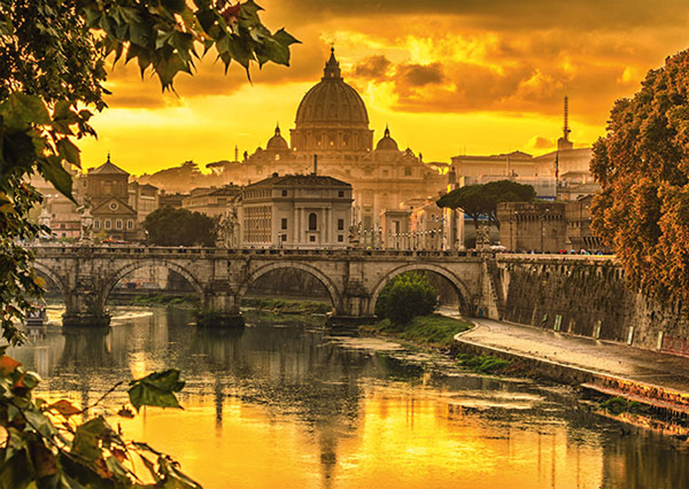 Golden Light Over Rome Landmarks & Monuments Jigsaw Puzzle