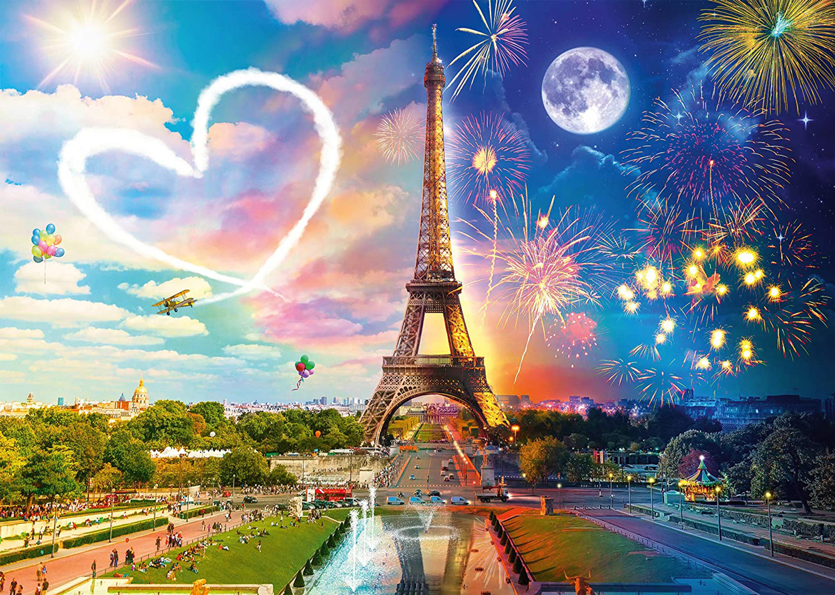 Paris, Day and Night Landmarks & Monuments Jigsaw Puzzle