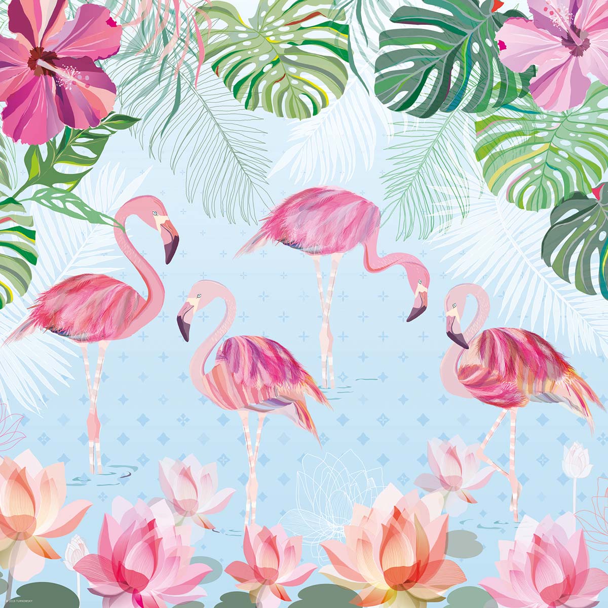 Flamingos & Lilies - Scratch and Dent Birds Jigsaw Puzzle