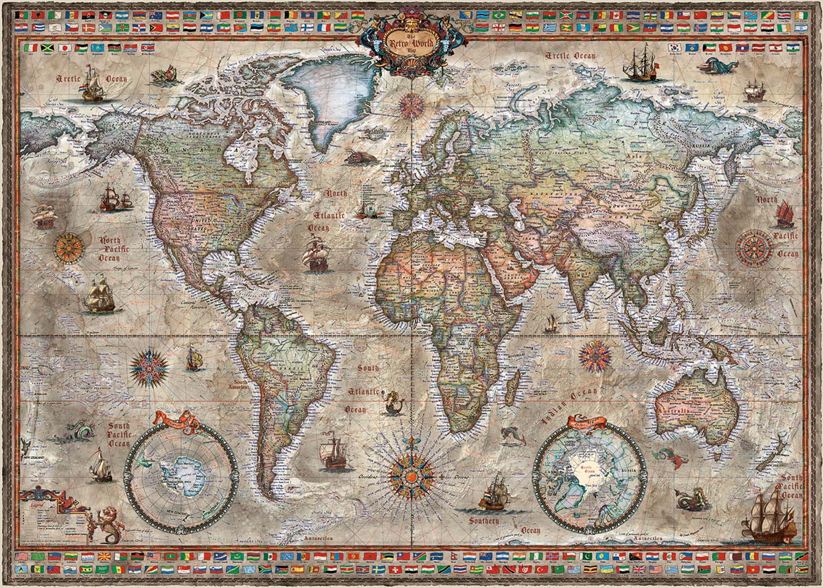 Retro World Maps & Geography Jigsaw Puzzle