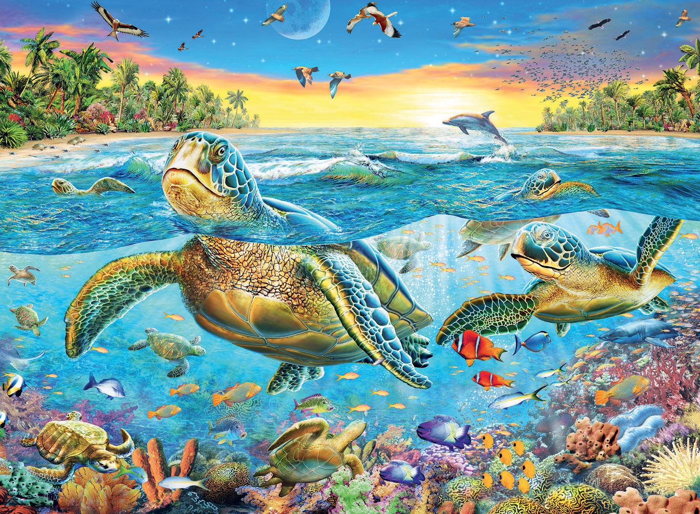 Swim with Sea Turtles, 100 Pieces, Ravensburger | Puzzle Warehouse