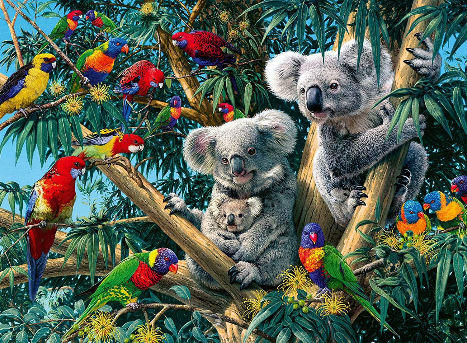 Koalas in a Tree Birds Jigsaw Puzzle