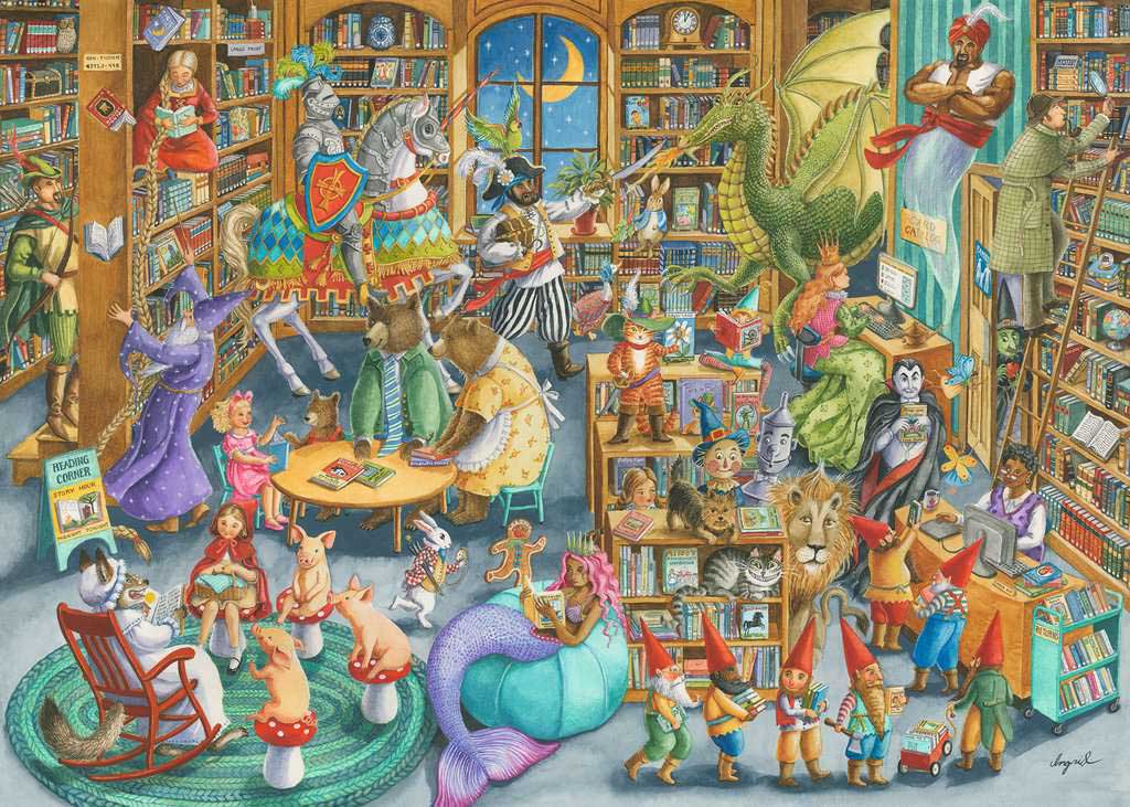 Midnight at the Library Fantasy Jigsaw Puzzle