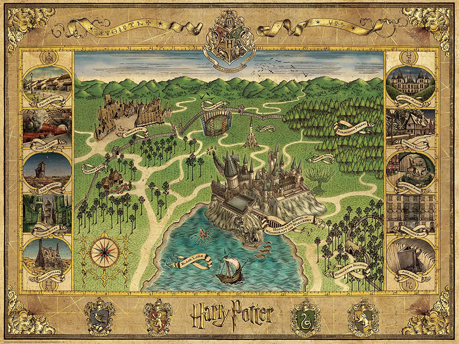 Hogwarts Map Maps & Geography Jigsaw Puzzle