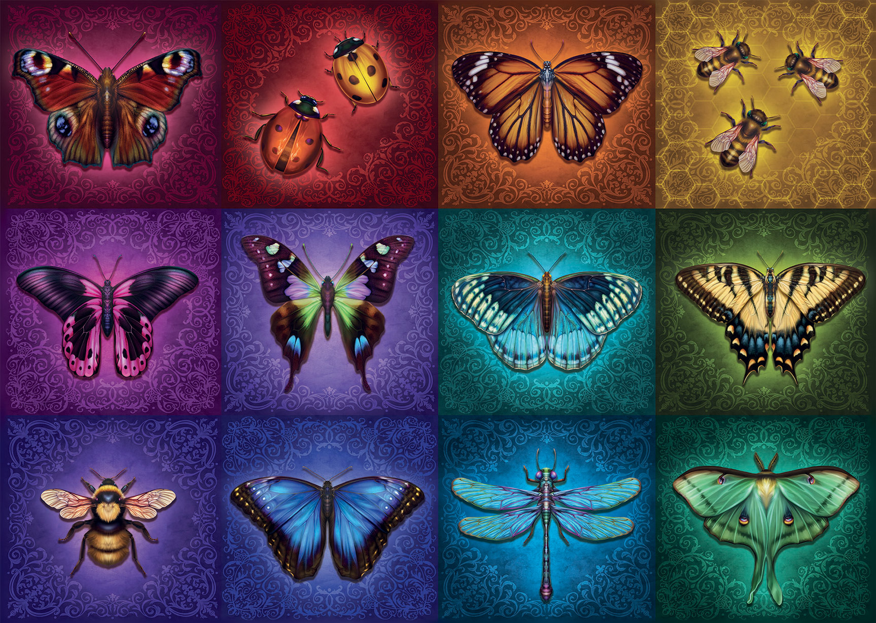 Winged Things Butterflies and Insects Jigsaw Puzzle